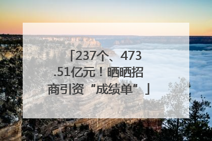 237个、473.51亿元！晒晒招商引资“成绩单”